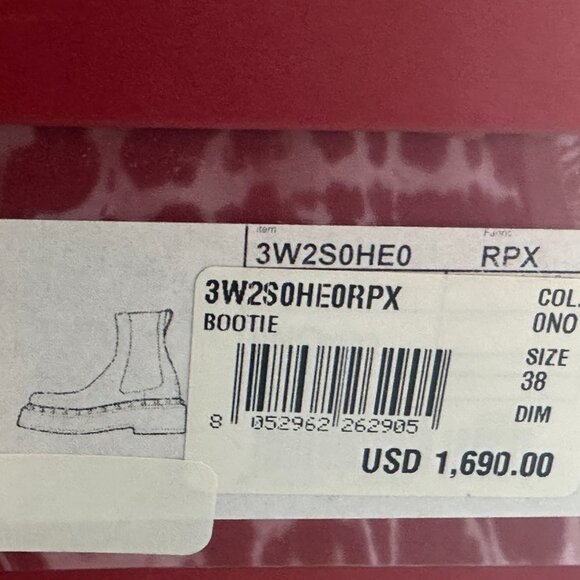 Valentino Rockstud Studded M-Way Chelsea Beatle Leather Ankle Bootie Boots - Picture 15 of 16